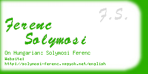 ferenc solymosi business card